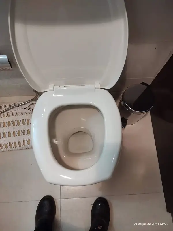 Vaso sanitário branco em banheiro atendido pela equipe